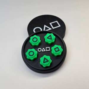 Korean game Kongi gonggi Gongs from the series Squid game neon