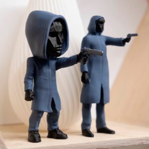Black Mask Figure (Front Man) with Gun from the "Squid Game" Series