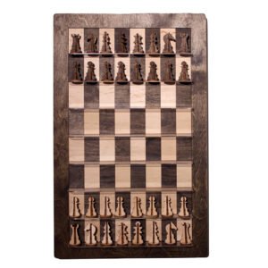 Wooden Wall-mounted Chess with integral frame