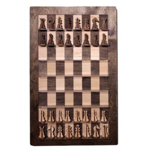 Wooden Wall-mounted Chess with integral frame